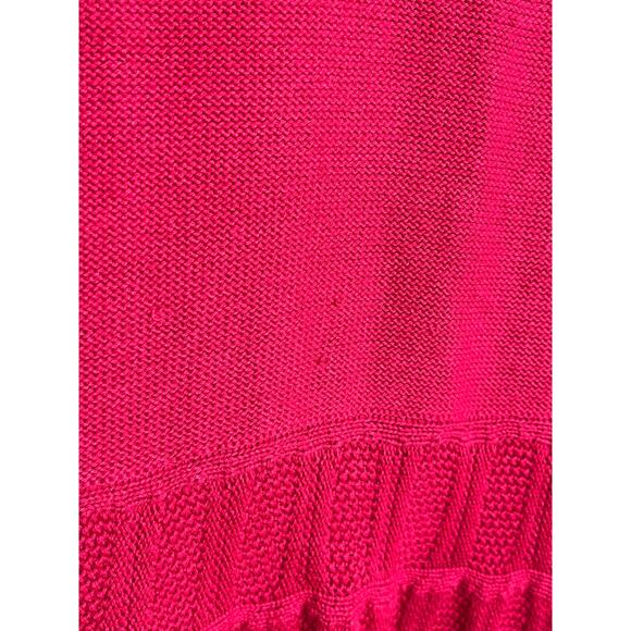 Women's Etcetera Red open font waterfall knit cardigan sweater Size Small. - Picture 6 of 10